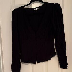 Reformation Black Button-Up Blouse